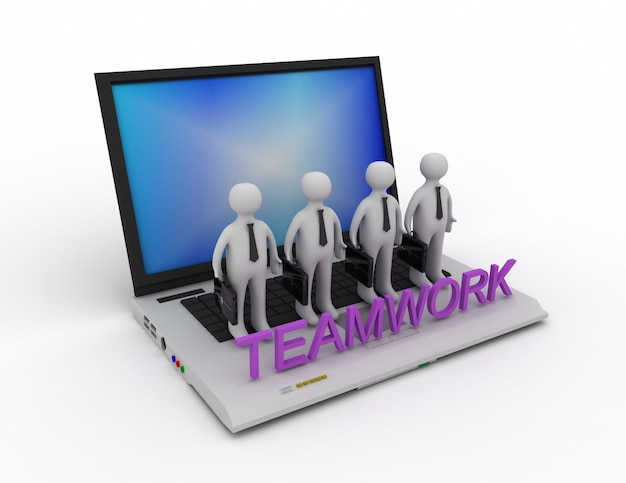 Teamwork concept, isolated on white 3d rendered illustration.