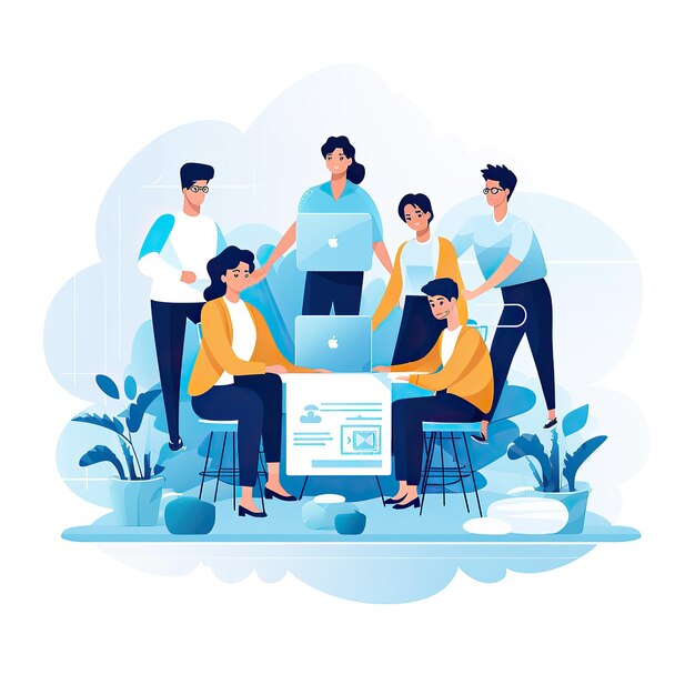 Photo teamwork concept vector illustration in flat style