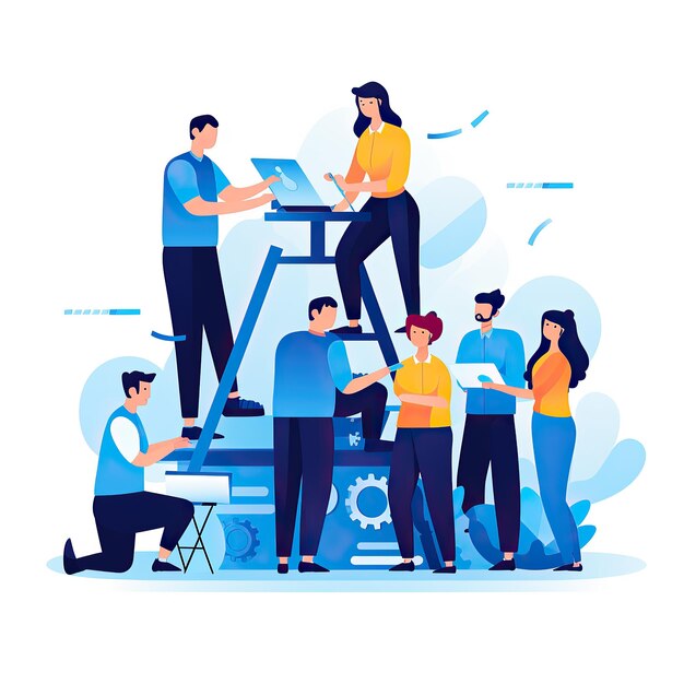 Teamwork concept Vector illustration in flat style