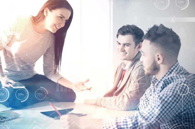 teamwork people discuss business process
