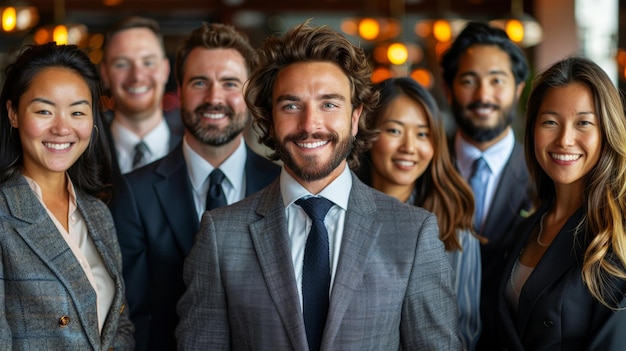 Teamwork smile and portrait of businessman in office for collaboration support and accounting