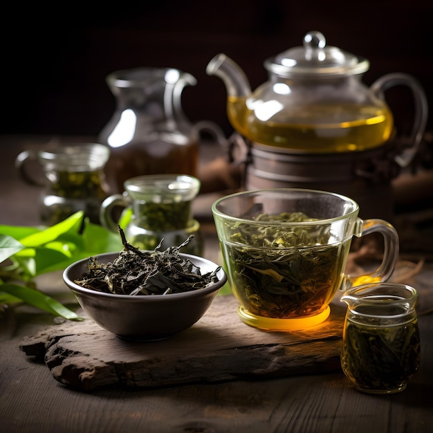 Teapot and cup of tea