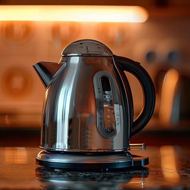 Photo a teapot sits on a counter with a digital display on it