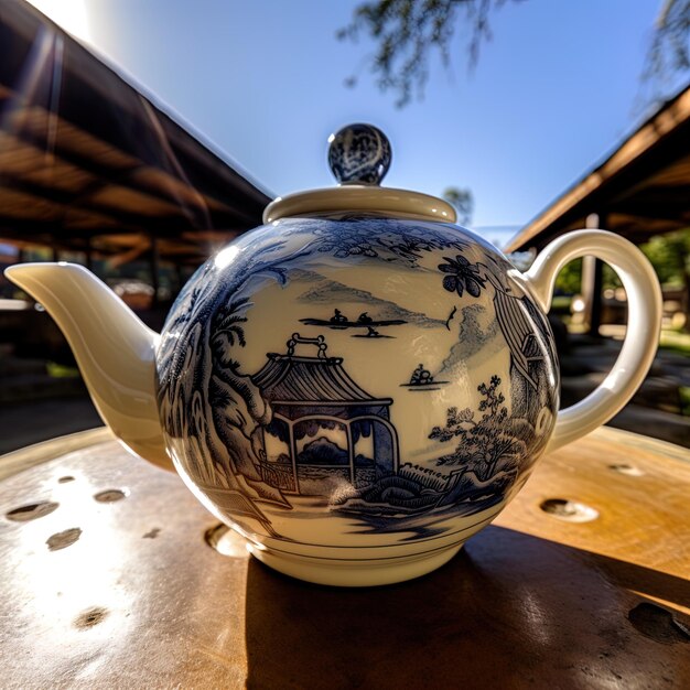 a teapot with a teapot on it that says teapot