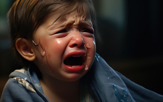 Tears Unveiled Portrait of a Little Boy Emotional Moment