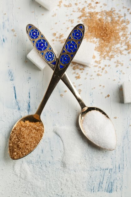 Photo teaspoons with sugar