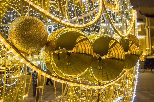 On teatralnaya square in moscow city center decorated for christmas holidays