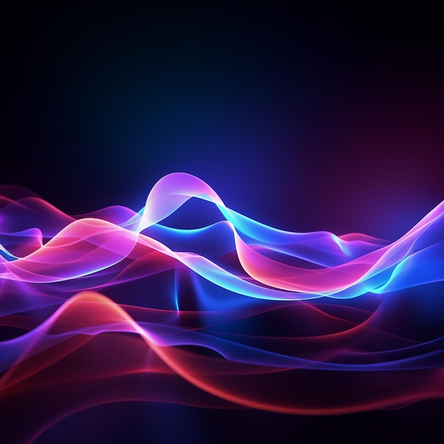 tech background with neon waves