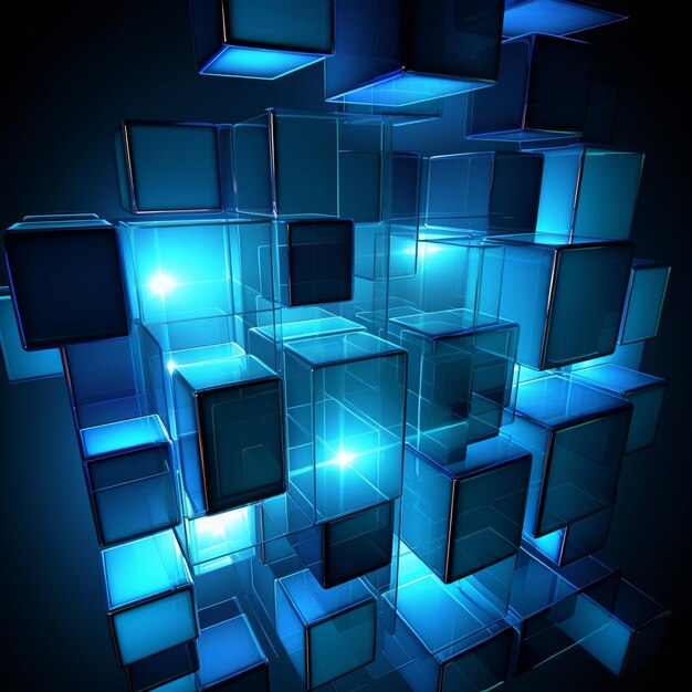 Photo tech cubes a futuristic geometric wonderland background