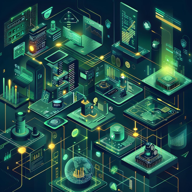 Tech Cubisme Minimalistische Data Visualisatie