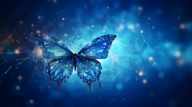 Tech Elegance Lowpoly Butterfly voor AI en Big Data