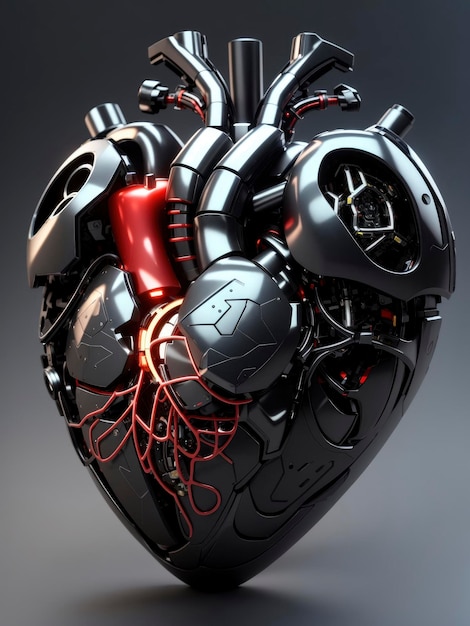 Tech Magic Heart Een futuristische illustratie
