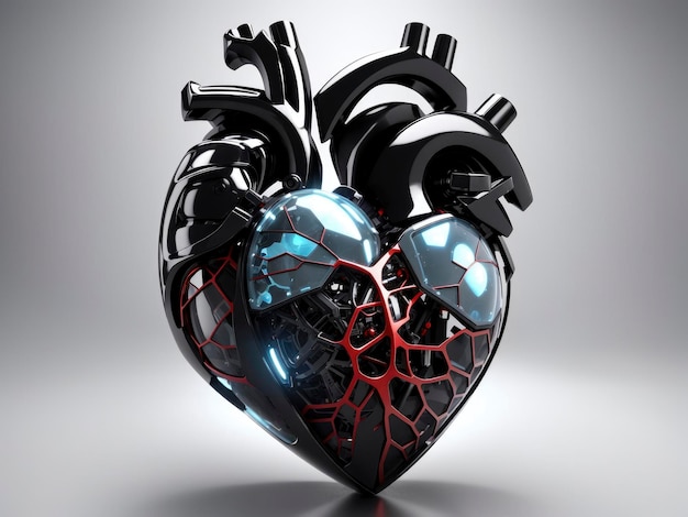 Tech Magic Heart Een futuristische illustratie