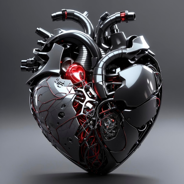 Tech Magic Heart Een futuristische illustratie