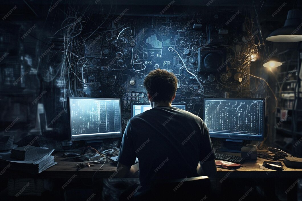 Tech programmer swiftly monitors analyzes and fixes data problems using ...