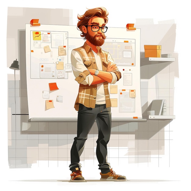 Tech Startup Founder ECommerce Specialist In A vector drawing
