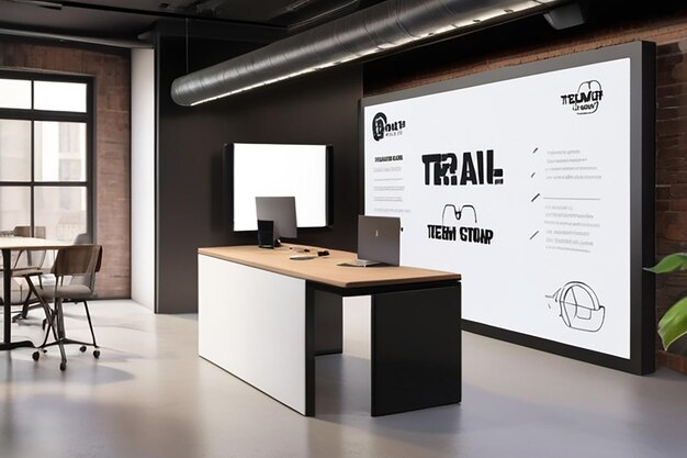 Tech Startup Incubator Branding Showcase Voeg het logo toe aan Collaborative Workspace Ontwerpen Event Signage en Digitale Screens