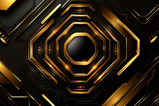 tech style with gold and black colors