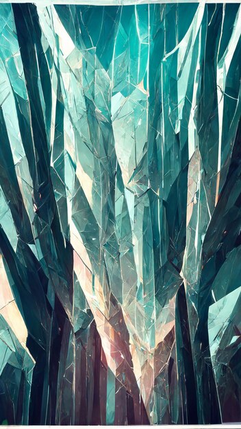 Tech triangle clear crystal background 3d illustration