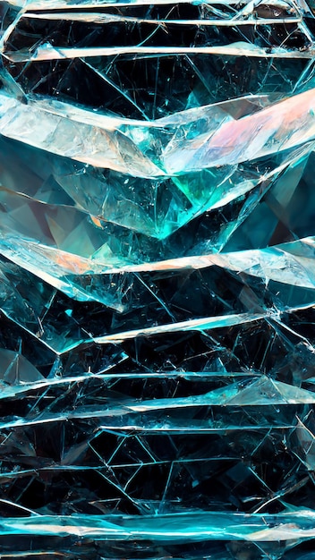 Tech triangle clear crystal background 3D illustration