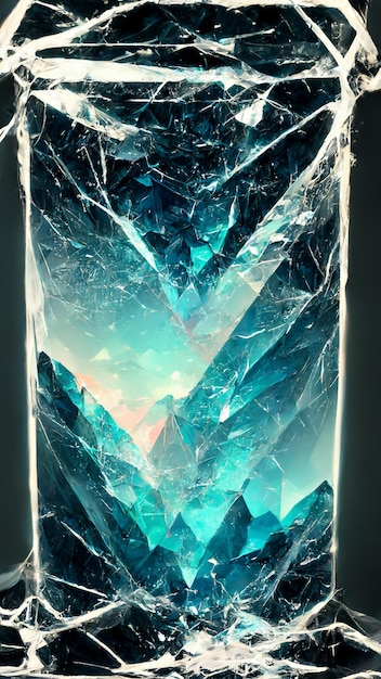 Tech triangle clear crystal background 3d illustration