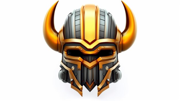 Tech viking helmet vector logo abstract white background generative ai