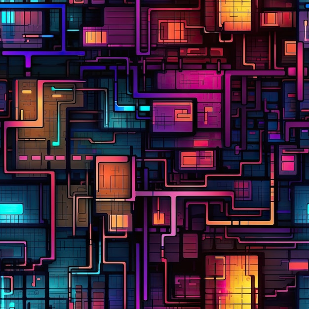 Techcyberpunk wall Pattern