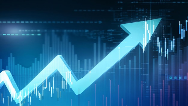 Techgedreven economie Big data voedt zakelijke groei abstracte technische achtergrond