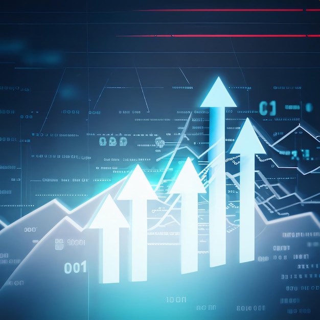 Techgedreven economie Big data voedt zakelijke groei abstracte technische achtergrond