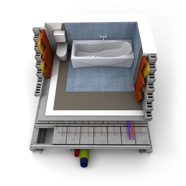 Technical details of a bathroom construction