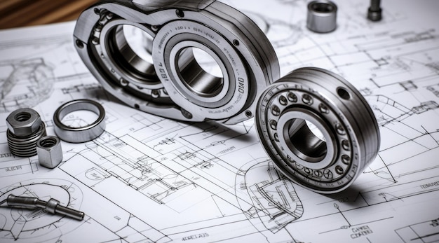 Technical drawings with the ball bearings