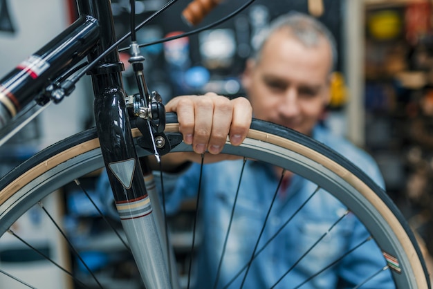 Technical expertise taking care Bicycle Shop