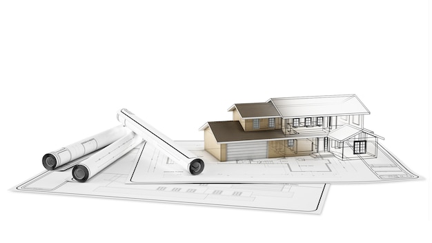 Technical plan of an house on paper