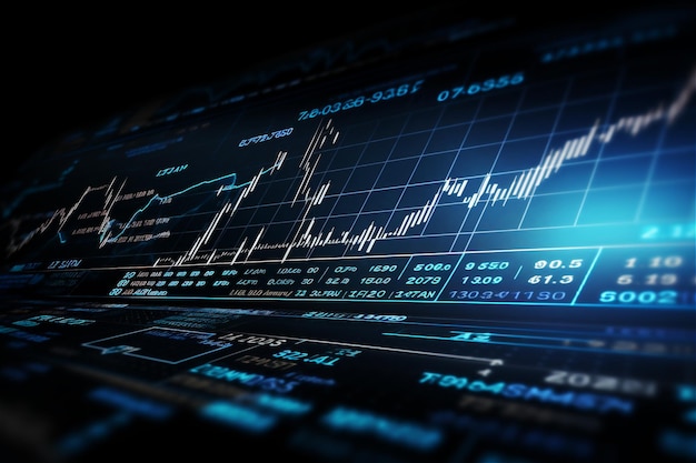 写真 株式市場のテクニカル価格グラフと指標取引チャート 株式取引