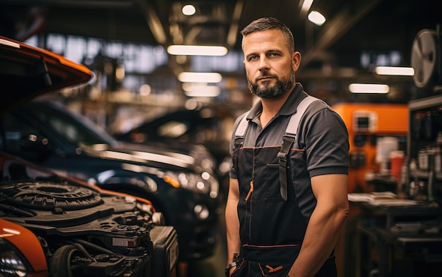 Technical workshop Portrait of a car repairman