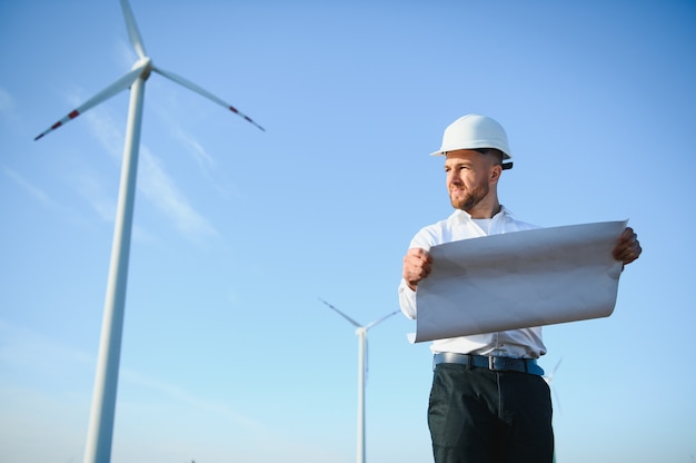 Technician Engineer in Wind Turbine Power Generator Station