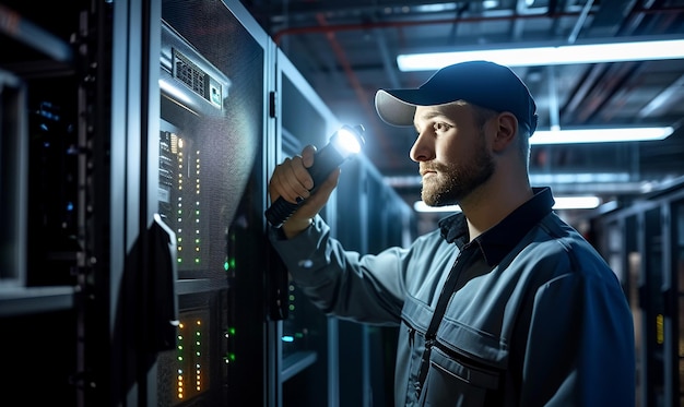 Technician Holding a Flashlight Examination