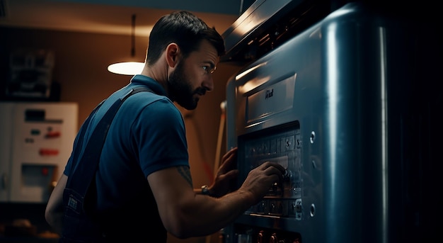 Technician Plumber Repairing Water with Wrench