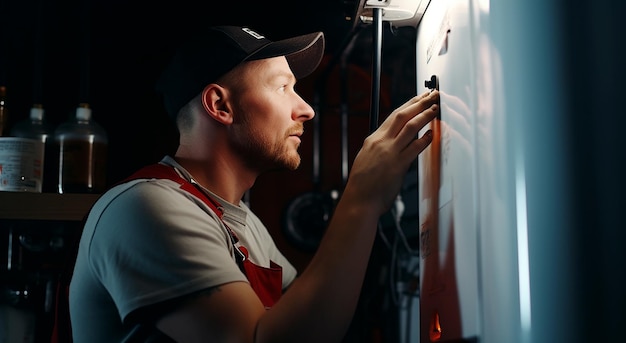 Technician Plumber Repairing Water with Wrench