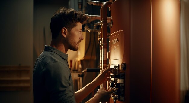 Technician Plumber Repairing Water with Wrench