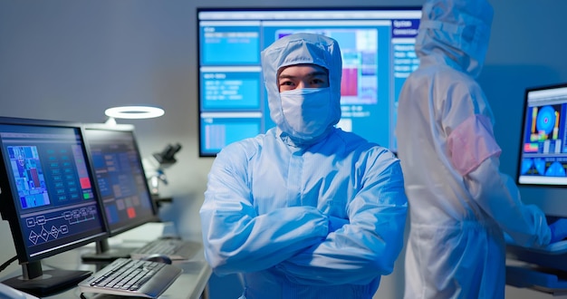 Technician in sterile coverall