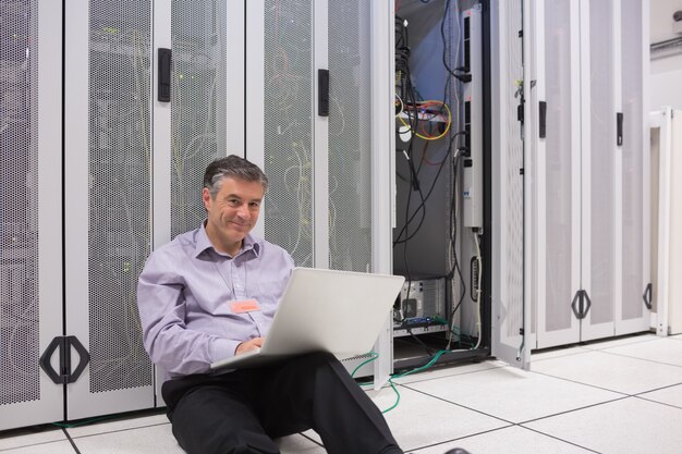 Technician working on the floor