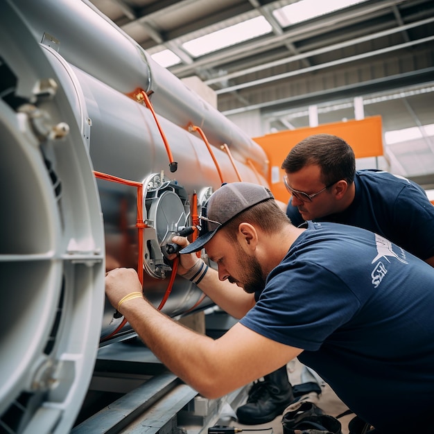 Technicians Assembling Air Duct for Air Conditioning