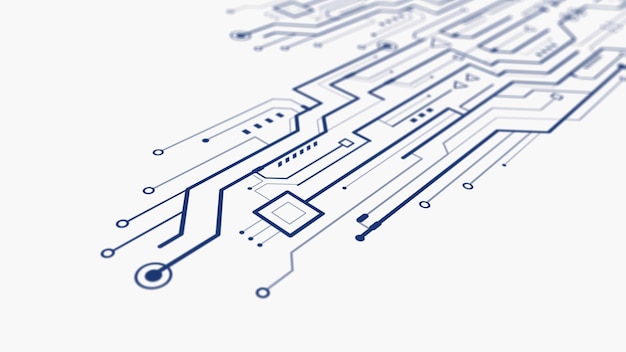 Technische tekening van elektrische circuits Ingenieursindustrie van de toekomst Industriële technologieën