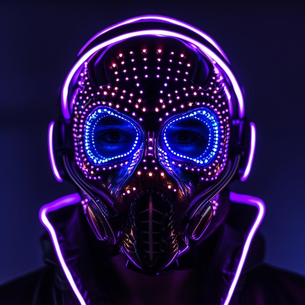 Foto techno dance club neon masker