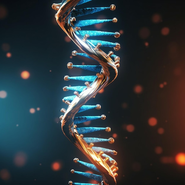 Foto una molecola di dna 3d tecnologica