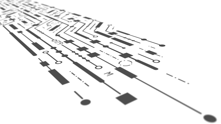 Photo technological background .technical drawing of the future .