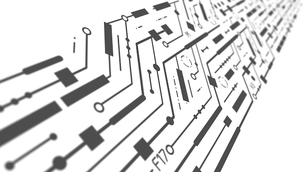 Photo technological background .technical drawing of the future .