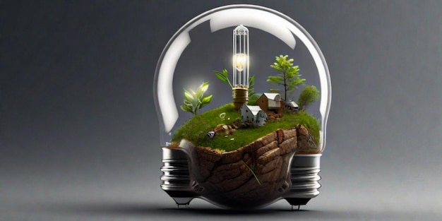 Photo technological ecology concept bulb