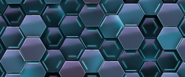Technological futuristic abstract background. The hexagonal cells are illuminated.